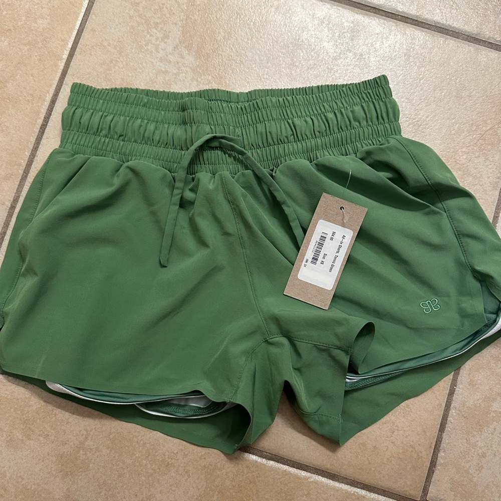 Green Albion Sprinter Shorts with Elastic Waistband
